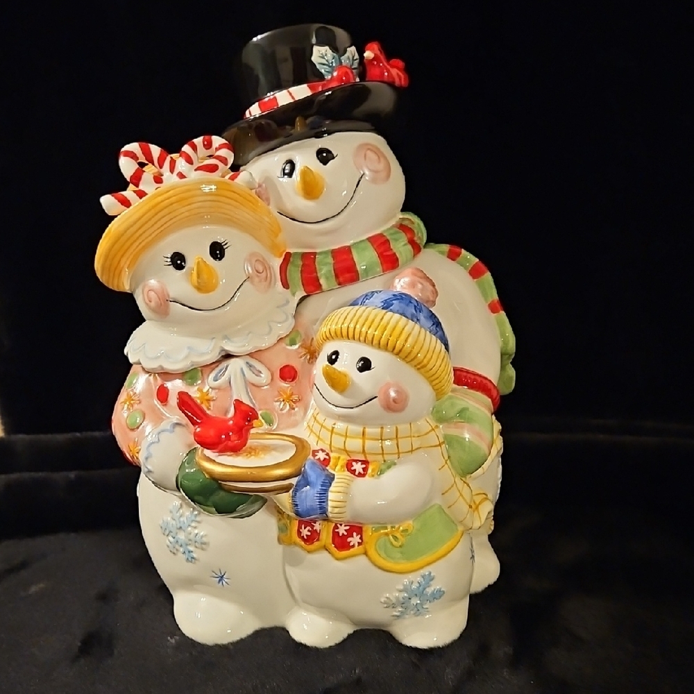 Fitz and Floyd 2005 Collectable Frosty Friends Cookie Jar
